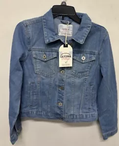 California Vintage Jeans Trucker Jacke Damen Large Blau Denim Four Pocket - Bild 1 von 3