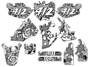 1996-2002 CR 80 ZANY White Senge Graphics Kit Compatible with Honda - Picture 1 of 10