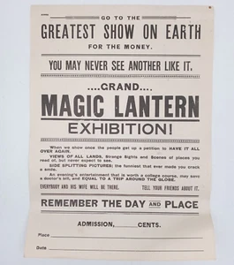 Antikes Werbeplakat Flyer Zauberlaterne Ausstellungsschau 1900er Original - Bild 1 von 4