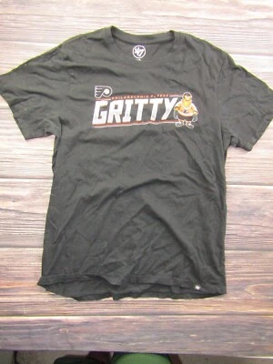 Philadelphia Flyers NHL Youth Sz Large Black Hockey Tee T Shirt Preowned Gritty - Image 1 of 4