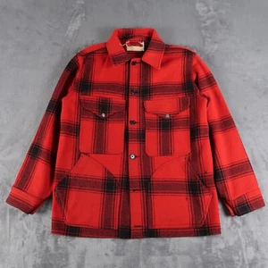 Vintage 50s Filson Union Made Buffalo Plaid Mackinaw Wool Coat Jacket D Pockets - Picture 1 of 22