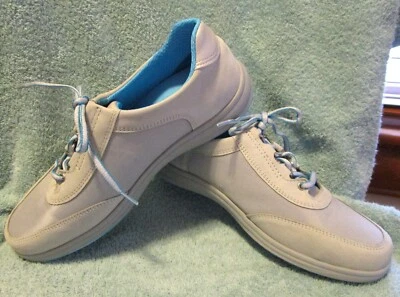 SAS SPORTY CASUAL WALKING SHOES/SNEAKERS, GREY/SILVER BLUE LACE STYLE, SZ 8.5WW - Image 1 of 4