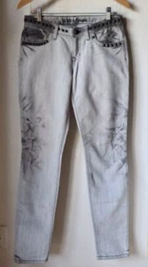 GUESS by Marciano Studded Distressed Skinny Jeans Smokey Gray Tie Dye Size 27 - Picture 1 of 9