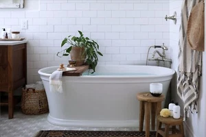 Kohler Memoir 66" Freestanding Flat Bottom Bath Tub Soaking K-8333-0 White New - Picture 1 of 5