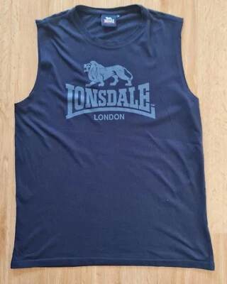 Mens Sleeveless Tank Top Sports Gym T-Shirt Lonsdale London Size L Blue - Image 1 of 4