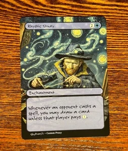 MTG Rhystic Study - Van Gogh Style - Card For EDH and Playtest - Picture 1 of 1