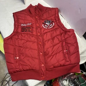 Women's Red Embroidered Logo Biker Motorcycle Vest Large QTMC 2003 NC. Baby Girl - Picture 1 of 12