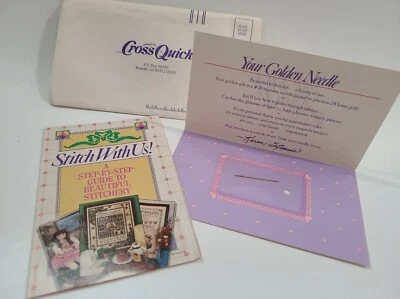 Aguja de Coser Vintage 24 Karets Chapada en Oro Cruz Aguja Dorada Rápida Publicidad Foto 1 de 4