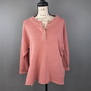 Free People Beach Women Hailey Hailee Waffle Knit Sweater Rosie Pink Size XS - Picture 1 of 9