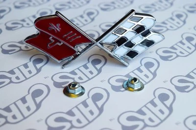 Emblema de nariz dianteiro Chevrolet Corvette 1967 | Ferragens de montagem incluídas - Imagem 1 de 2