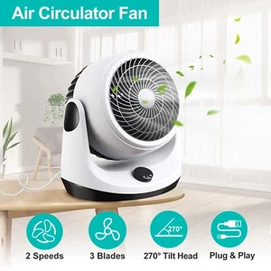 9 Inch Air Fan Adjustable Circulator 270° Strong Wind Floor Fan W/ 2 Speeds Room - Picture 1 of 10