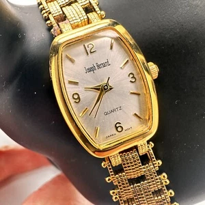 Joseph Bernard Ladies Basket Weave Gold-Tone Band Watch 7'' Wrist New Battery - Picture 1 of 16