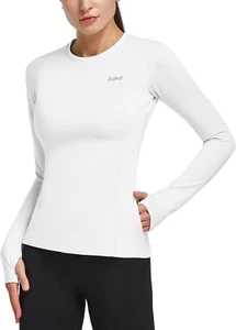 Thermal Shirts for Women Long Sleeve Fleece Tops Running Workout Cold Weather Ge - Picture 1 of 7