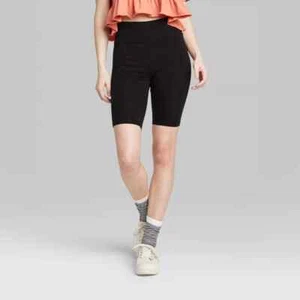 Women's High-Rise Bike Shorts - Wild Fable Black Size XXS - Picture 1 of 7