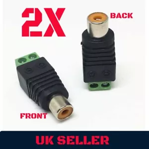 2X Speaker RCA Wire to AV Phono Female RCA Adapter Connector LED CCTV Camera - Picture 1 of 1