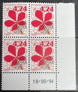 FRANCE 1994 Pre-cancels - Marronnier / Chestnut 4.24c block of 4 MNH - Picture 1 of 1