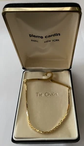 Vintage Pierre Cardin Gold Tone Tie Chain - Picture 1 of 11
