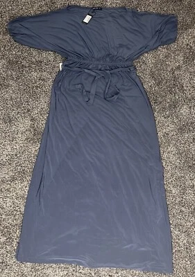 Maxi Vestido de Cóctel Manga Corta Largo Completo KOH KOH Gris Pizarra Para Mujer Talla: L Foto 1 de 4