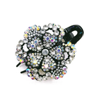 Mujeres Brillante Estrás Flor Pila de Pato Garras de Pelo Clip Elegante Horquilla Pasador Foto 1 de 4