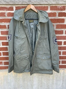 Vintage Korean War Single Breasted Jacket USAF Large Short 1950s Military Field - Picture 1 of 22