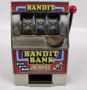 Mini máquina tragamonedas vintage Bandit Bank JACKPOT banco de monedas como Radica FUNCIONA - Imagen 1 de 6
