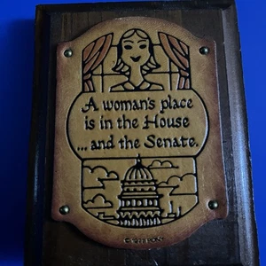 A Woman’s Place Is In The House AND Senate Vintage 1977 Leather Pony Patch Mount - Picture 1 of 9