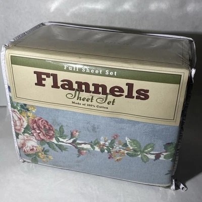 Juego de sábanas vintage de franelas florales de jardín inglés Dept 88 100 % algodón talla completa Foto 1 de 4