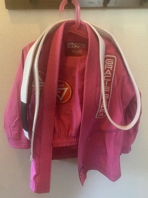 Juego Completo Gracie Barra Gi Y3 Niñas Rosa Caliente Foto 1 de 4
