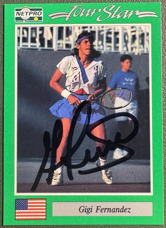 Tenis NetPro Gigi Fernández #68 1991 firmado a mano IP automático Foto 1 de 1