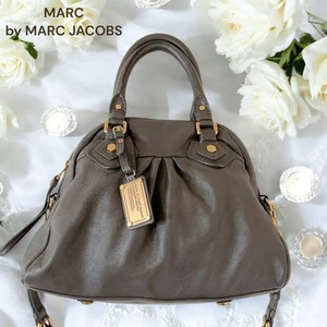 Marc by Marc Jacobs Gray Leather Classic Q Baby Groovee 2way Shoulder Hand Bag - Picture 1 of 24