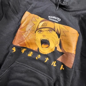 Naruto Uzumaki - 20th Anniversary 2002-2007 - Size Large Black Hoodie Anime - Picture 1 of 10