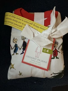 Pottery Barn Kids Grinch Organic Pajamas Size 4 NWT - Picture 1 of 4