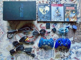 Sony PS2 FAT Console SCPH-39001, controllers, KH games, cables PlayStation 2