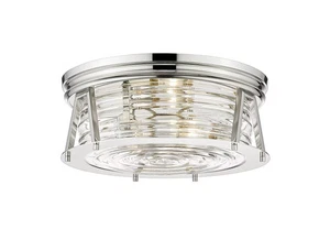 Cape Harbor 3-Light Flush Mount Ceiling Light In Polished Nickel - Picture 1 of 1