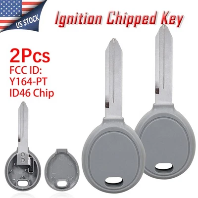 2x Y164-PT Llave de repuesto en blanco ID46 chip transpondedor para Chrysler Dodge Jeep Foto 1 de 4