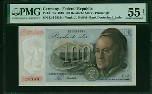 Germany 100 Deutsche Mark 1948 P.15a PMG AU 55 - Picture 1 of 2