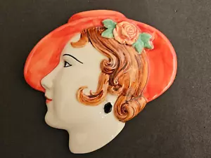 Moorland Pottery Chelsea Works Art Deco Themed Face Wall Plaque /Mask (i - Picture 1 of 8