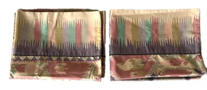 2 Vintage Collier Campbell Standard Pillowcases Ikat Tribal Southwestern - Picture 1 of 5