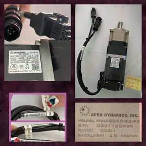 Mitsubishi AC servo motor HF-KP43BK + Apex Gearhead Encoder & Power Cable - Picture 1 of 12