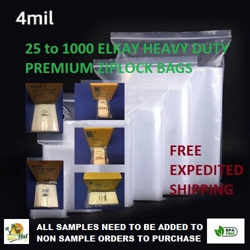 Elkay Plastic Zip Seal Lock Top Reclosable Zipper 4 Mil Clear Poly Bags - Image 1 of 1