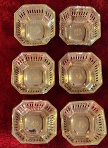 Lot 6 Shreve, Crump & Low Co. 1930s STERLING SILVER PIERCED NUT BOWL MONOGRAMMED - Picture 1 of 7