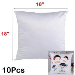 10Pcs 18" White Sublimation Blank Pillow Case Home Sofa Car Decor Cushion Cover - Picture 1 of 12