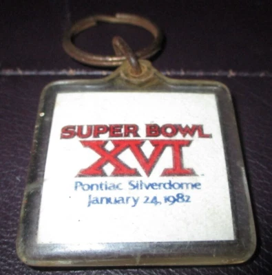 Vintage 1982 SAN FRANCISCO 49ers SUPER BOWL XVI Keychain Elias Brothers Big Boy Foto 1 de 2