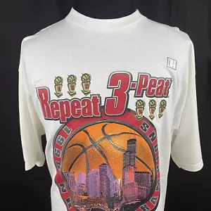Vintage Chicago Bulls 1998 NBA Champions Repeat 3-Peat Starter T-Shirt XL Jordan - Picture 1 of 12