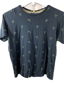 DENIM & FLOWER by RICKY SINGH MEN'S Palm Tree T SHIRT CREW TOP SLIM FIT  Small - Picture 1 of 2