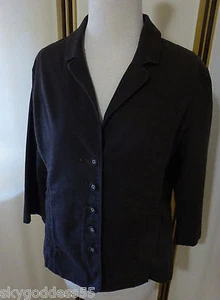 CHAQUETA DE VERANO EILEEN FISHER MARRÓN ALGODÓN ORGÁNICO ELÁSTICO TELA CUBIERTA BOTÓN S - Imagen 1 de 3