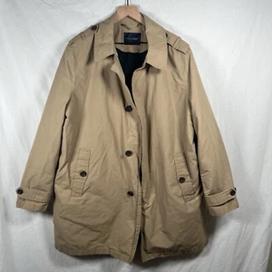 Tommy Hilfiger Mens Khaki Trench Coat Rain Coat Removable Liner Size XL - Picture 1 of 8
