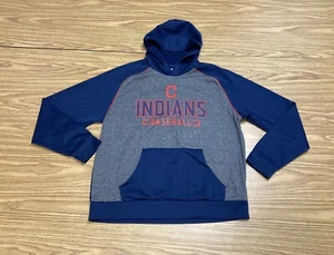 Cleveland Indians Herren Größe Large grau blau MLB Hoodie Fanatics Baseball exzellenter Zustand - Bild 1 von 10