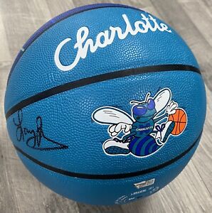 Larry Johnson Hand - Signed Throwback Charlotte Hornets Basketball FANATICS