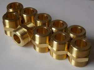 Doppelnippel 3/4" flachdichtend 10er Set Solar Heizung Sanitär - Picture 1 of 1